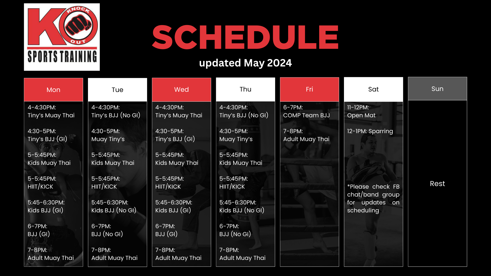 KOSportsCC Schedule